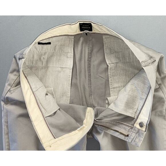 J Crew 'Broken In' Urban Slim Flat Front Chino Pants. Light Gray, Men's 34X30. - Picture 7 of 9
